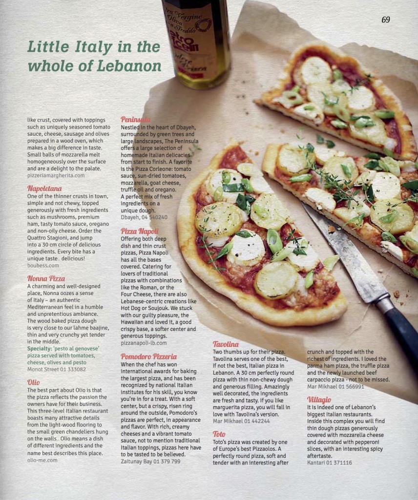 Pizza Italian Restaurants Lebanon Taste and Flavors Magazine2